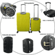 thumbnail image 3 of Juego 2 Maletas De Viaje 10 Kg Y 25 Kg Rigidas Ruedas Desmontables Y Candado Numerico, 3 of 5