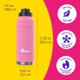 thumbnail image 2 of bubba Trailblazer Stainless Steel Water Bottle with Straw Lid, 40 oz (1.18 L), Vacuum-Insulated, Azalea, 2 of 8