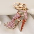 thumbnail image 2 of Llavero a la moda rosa de tacón alto con diamantes de imitación para mujer, 2 of 2
