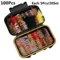 thumbnail image 2 of koolsoo 100pcs Assortment Trout Fly Fishing Flies Lures Wet Dry Nymph, 2 of 9