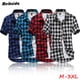thumbnail image 5 of Txlixc Camisa de manga corta a cuadros para hombres Txlixc moda, 5 of 5
