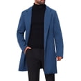 thumbnail image 4 of Abrigo Chic para Hombre con Solapa Notch, de Un Solo Botón, de Peso Medio, de Manga Larga, Color Azul Oscuro, 4 of 7