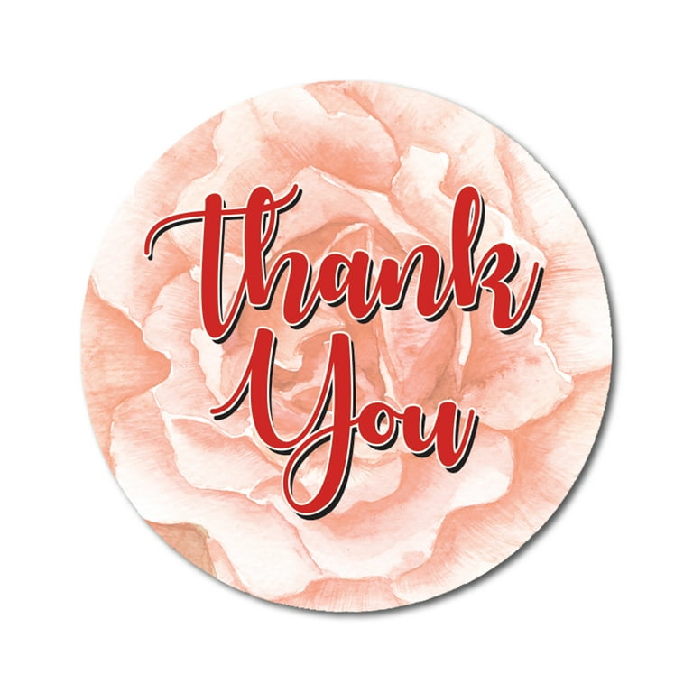 Darling Souvenir 1.6 Inches Round Rose Flower Thank You Stickers Wedding  Envelope Seals-45 Pcs 