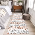 thumbnail image 4 of Runner Rug 2'x6', Orange Grey Botanical Washable Non-Slip Hallway Runner Rugs, Spring Floral Summer Farmhouse Bedside Rugs Floor Mats Carpet Runners for Kitchen Bathroom Laundry Room, 4 of 8