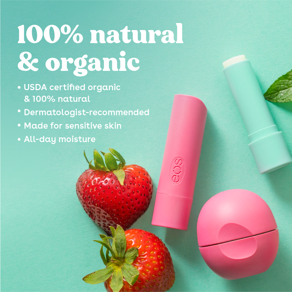 eos 100% Natural & Organic Lip Balm Sphere - Strawberry Sorbet | 0.25 oz - image 4 of 8