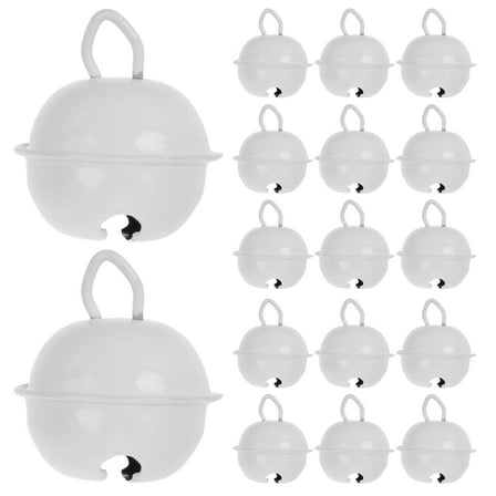 50 Pcs Christmas Bells Metal Jingle Mini Vintage for Crafting White