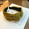 thumbnail image 4 of opvise Wide Brim Headband Elastic Elegant Knotted Plush Texture Korean Style Daily Wear Velvet Women Autumn Hair Bands Daily Wear Khaki, 4 of 8