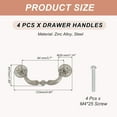 thumbnail image 2 of Hole Center Drop Bail Pull Handles 4.84x1.85", 2 Pcs Drawer Handles with Screws for Cabinet Wooden Box, Silver Tone, 2 of 7