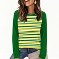 thumbnail image 2 of OIOLOYJM Long Sleeve Shirts for Women Crewneck Striped Casual Basic Relaxed Fit Tops Fall Fashion Comfortable Work Tees, 2 of 5