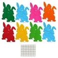 thumbnail image 2 of Eolstice 16-Piece Easter Felt Bunny Wall Decals, Multi-Color Rabbits Stickers With Foam Adhesive Dots, Festive Holiday Decoration For Home, Classroom, Easy Apply, 2 of 9