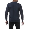 thumbnail image 2 of Pro Club Men's Heavyweight Cotton Long Sleeve Crew Neck T-Shirt NVY-2XL, 2 of 5