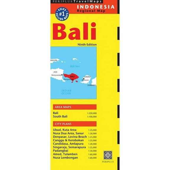 Bali Travel Map, (Paperback)