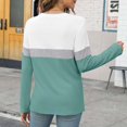 thumbnail image 6 of Yigetop Womens Tops Women's Color Block Tunic Tops Casual Long Sleeve Shirts Round Neck Pullover Colorblock Tops for Women Light Blue M, 6 of 8
