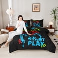 thumbnail image 4 of Homewish Colorful Gamepads 3 Pieces Queen Comforter Set for Kids Children Boys,Graffiti Splash Ultra Soft Bedding Sets,Video Game Bedding Comforter Set Breathable,Super Cozy Room Decor,Reversible, 4 of 8