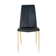 thumbnail image 2 of Dining Chairs Set of 4, Modern Upholstered Dining Chairs with Faux Leather Padded Seat, High Back and Gold Metal Legs, Dining Room Side Chairs for Kitchen, Living, Bedroom(Black), 2 of 9