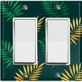 thumbnail image 1 of Metal Light Switch Plate Cover Tropical Jungle Palm Leaves Yellow Green JGL013, 1 of 13