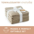 thumbnail image 6 of TOWN & COUNTRY EVERYDAY 4-Piece Solid Dobby Border Washcloth Set, 13"x13", 100% Cotton, Plush & Absorbent 650GSM, Beige, 6 of 9