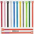 thumbnail image 2 of 50pcs Adhesive Fastener Tape cable ties Magic Hook Loop stick bulcker Belt Bundle Wire Line Strap cord Red 12mm x 300mm, 2 of 6