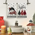 thumbnail image 2 of SM-XLHN Black Red Xmas Tree Snowman Christmas Kitchen Towels Dish Towels, 18x26 Inch Holiday Bird Believe Winter Decoration Hand Towels Set of 2, 2 of 6