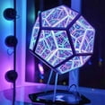 thumbnail image 2 of 3D Infinity Dodecahedron Light, Cool Space LED Night Lamp,Furniture Decoration Table lamp Party Atmosphere with Base, 2 of 10