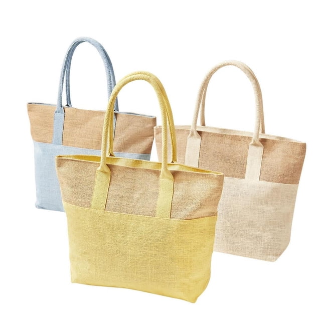 Paquete 40 piezas Bolsa de yute con interior laminado beige 47 x 36 x 12