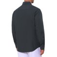 thumbnail image 3 of Men's Formal Shirts Plaid Collar Long Sleeve Button Down Dress Shirt M Navy Blue, 3 of 6