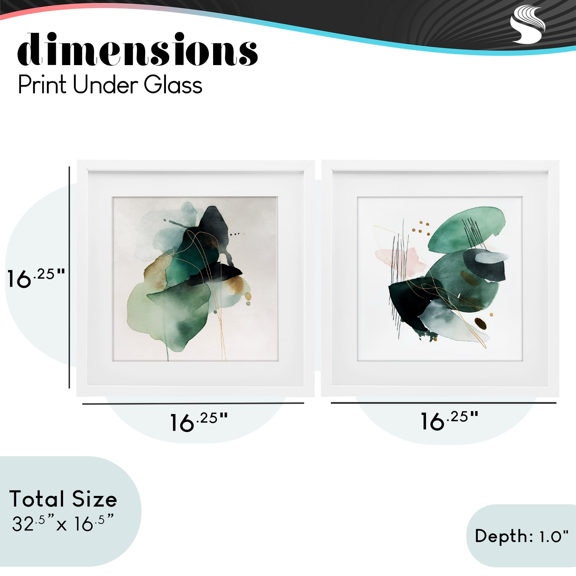 Stupell Industries Fluid Abstract Harmonies 2 Piece White Framed Print Under Glass Set, design by Svetlana Aleynikova