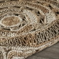 thumbnail image 6 of Ox Bay Cora 6' Round Beige and Brown Braided Circles Jute Indoor Area Rug, 6 of 9