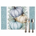 thumbnail image 2 of Thanksgiving Placemats Set of 12 Fall Farmhouse Pumpkin Eucalyptus Leaves Heat Insulated Linen Place Mats, Washable Stain-Proof Table Mats for Dining Tables Holiday Decor 13x19inch, 2 of 9