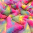 thumbnail image 2 of Faux Fur by the Yard - Long Pile Mohair Fur - Pastel Rainbow, 2 of 2