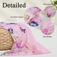 thumbnail image 3 of Pink Flower Pillow Covers 12"x20", Spring Floral Butterfly Elegant Pastoral Birds Soft Brushed Microfiber Breathable Throw Pillow Covers, Decorative Pillowcase with Zipper for Couch Sofa Bedroom, 3 of 9