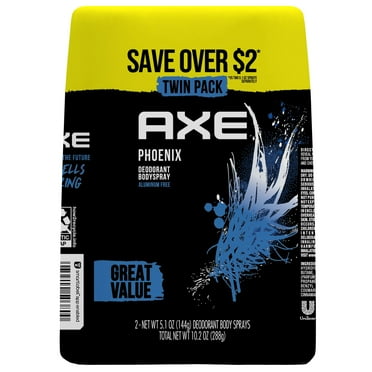 Axe Phoenix Body Deodorant Spray Twin, 5.1 oz