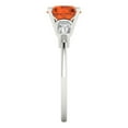thumbnail image 3 of Clara Pucci 14K White Gold 2ct Red Three-Stone Ring for Women, 3 of 8
