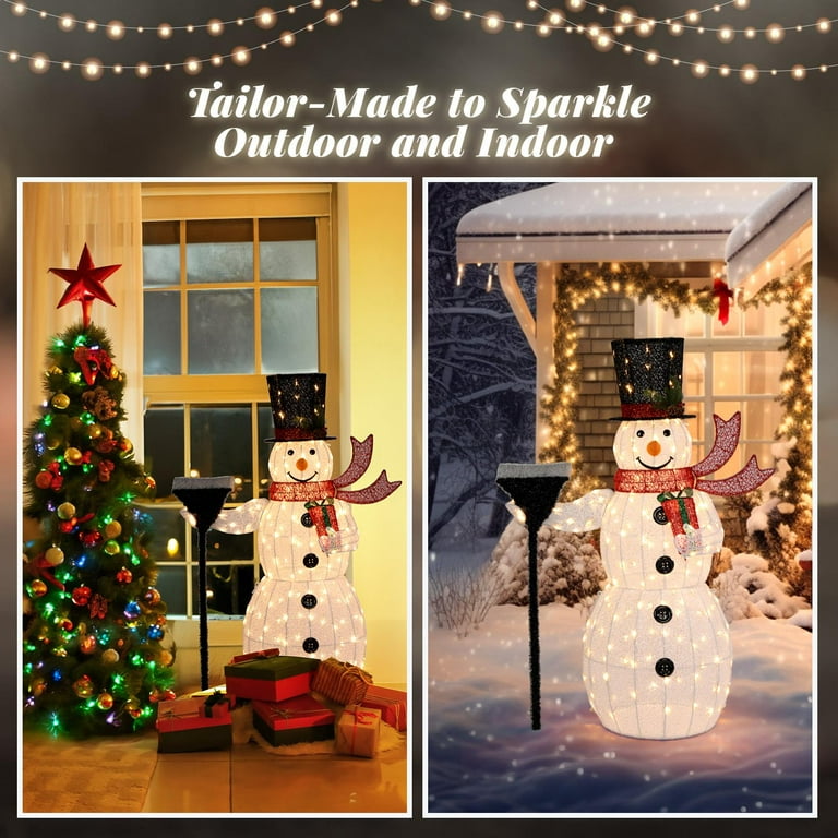 UBesGoo Top Hat Christmas Outdoor Decoration Outdoor Snowman 5FT