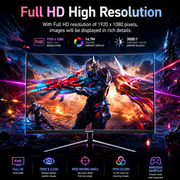 Gawfolk 27 inch Curved Monitor 100Hz Computer Pc Full HD (1080p),Gaming 1800R Radius, Built-In Speakers, HDMI