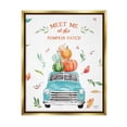 thumbnail image 3 of Stupell Industries Pumpkin Patch Seasonal Leaves Botanicals Blue Truck Graphic Art Metallic Gold Floating Framed Canvas Print Wall Art, Design by Heatherlee Chan, 3 of 5