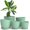 Mint, variant on Plant Pots Indoor with Drainage - 7/6.6/6/5.3/4.8 Inch Flower Planters for Indoor Plants, Succulents, Cactus - Pack of 5 Plastic Home Decor Planters, Mint Color