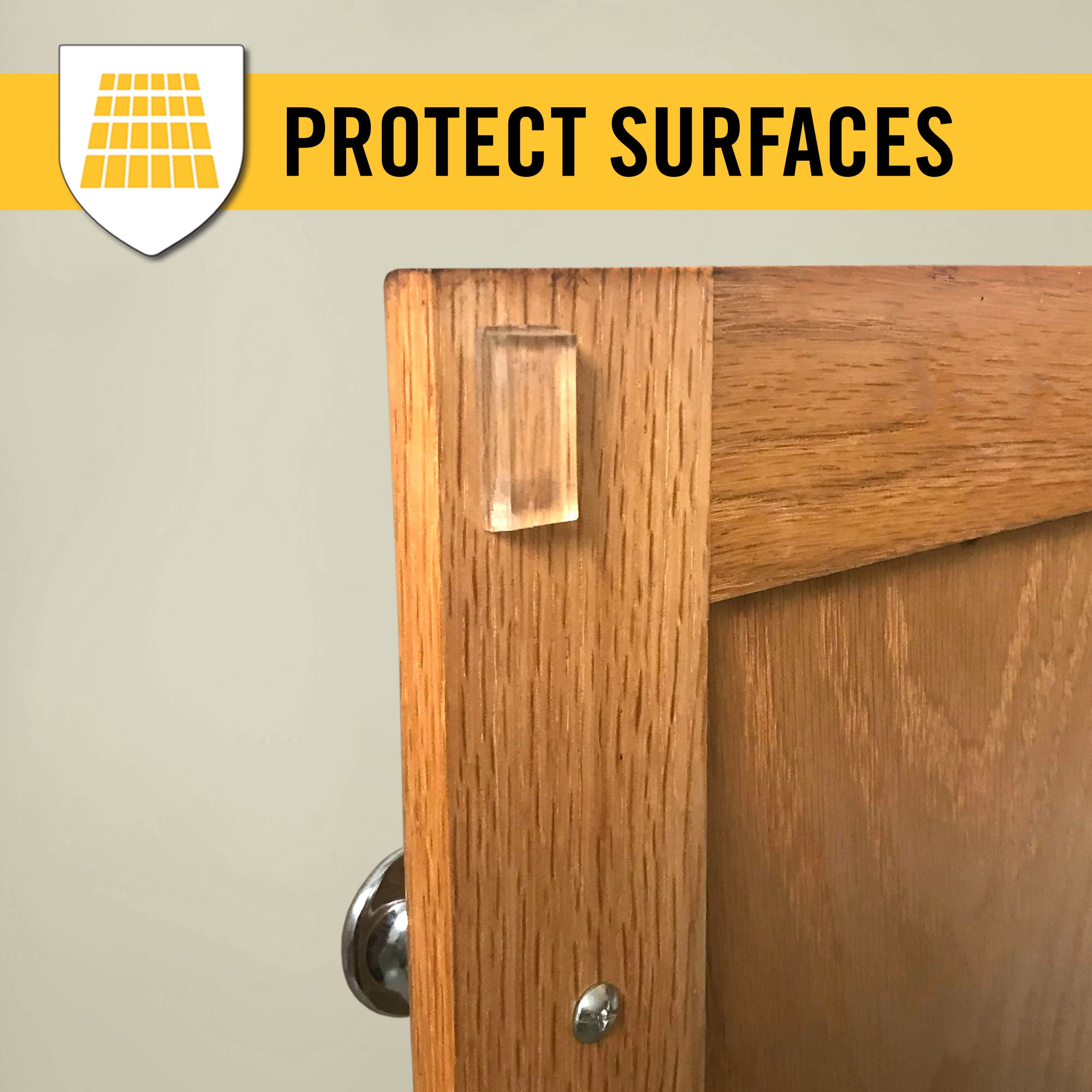 Super Sliders Clear Rectangular Bumpers – 8 Pack, Adhesive Surface Protectors for Cabinets, Electronics and Decor, 1" x 1/2"