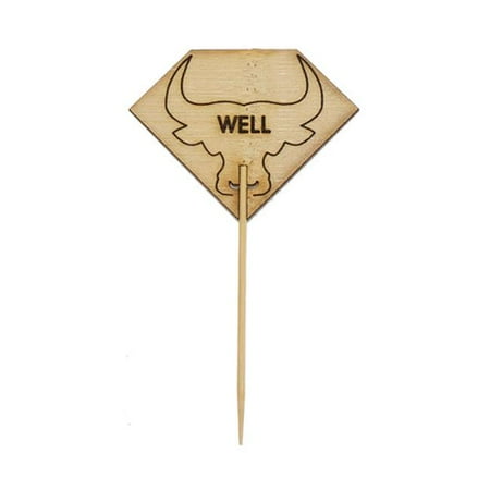 - PacknWood 209BBRUMPYW 3.7 In. Diamond Shaped Well Steak Marker With Bull Head, Pack Of 1000