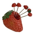 thumbnail image 4 of Ensemble de 6 Fourchettes à Fruits Forme Mignonne Multi Fonction en Acier Inoxydable avec Support Mini Fourchettes Cure-Dents pour Enfants Adultes, 4 of 8