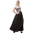 thumbnail image 3 of Karnival Costumes - Skeleton Corset Dress for Halloween Party - Size XL Black, 3 of 4