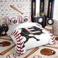 thumbnail image 2 of Erosebridal Letter E Baseball Player Print Bedding Comforter Set, Sports Monogram Full Bedding Set for Kids Boys and Girls, Gray Reversible 7 Pieces, 2 of 6