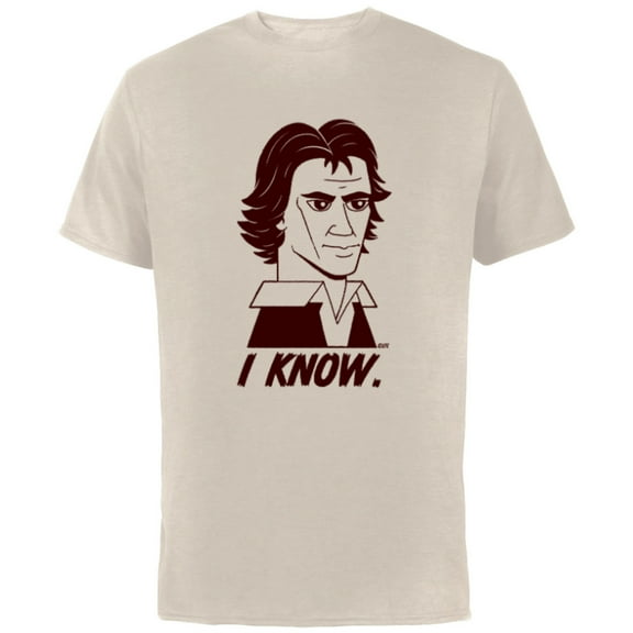 Star Wars Han Solo I Know Illustrated - Short Sleeve Cotton T-Shirt for Adults - Customized-Natural