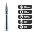thumbnail image 3 of Antena CZSWCH 50 Cal Truck Chrome Bullet para Ford F150 F250 F350 Raptor/Dodge RAM 1500 2500 3500/Chevrolet Silverado y GMC Sierra, 3 of 7