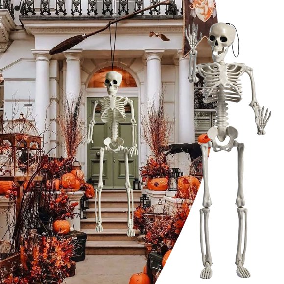 Riforla Halloween Decor Experience Bone Terrifying Thrills with This 60cm Giant Skeleton for Spooktacular Decorations and Hauntingly Terrifying Atmosphere . Sculptures Statues White