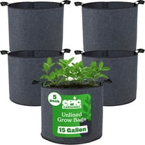 Epic Gardening 5 Pack 15 Gallon Grow Bags with Handles (Lined), Heavy Duty Fabric Pots, Breathable Cloth Planters for Indoor & Outdoor Gardening