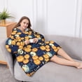 thumbnail image 5 of Oversized Wearable Blanket Hoodie,Happy Halloween Pumpkin Pattern Sherpa Blanket Hoodie with Super Pockets,Super Warm Fuzzy Pullover for Women & Men, 5 of 6