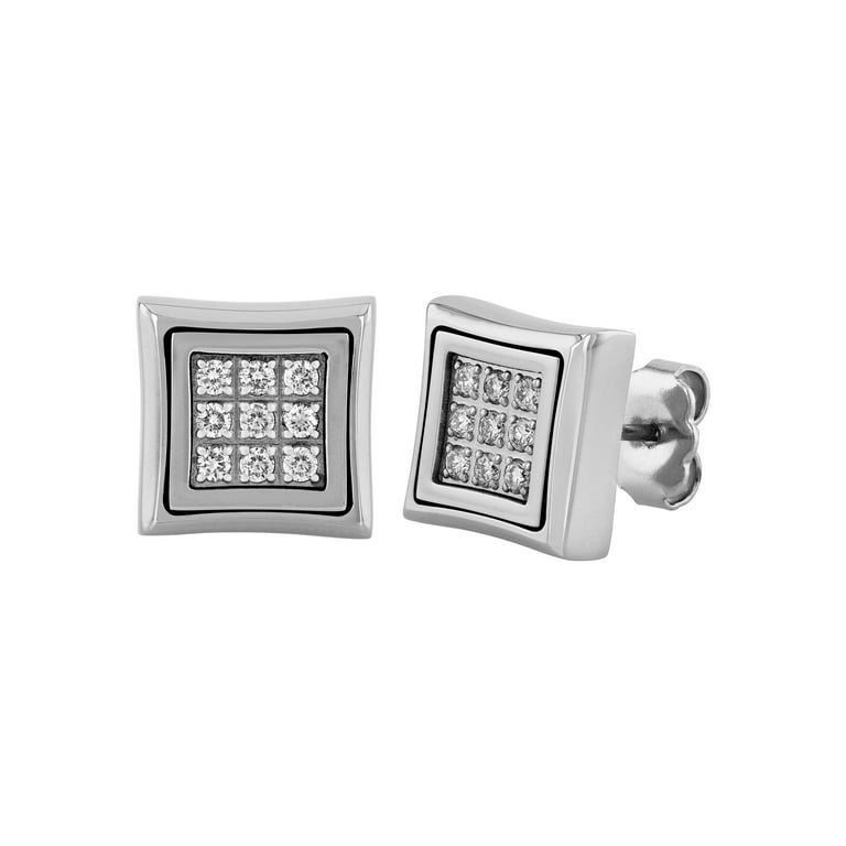 Mens stud earrings clearance square
