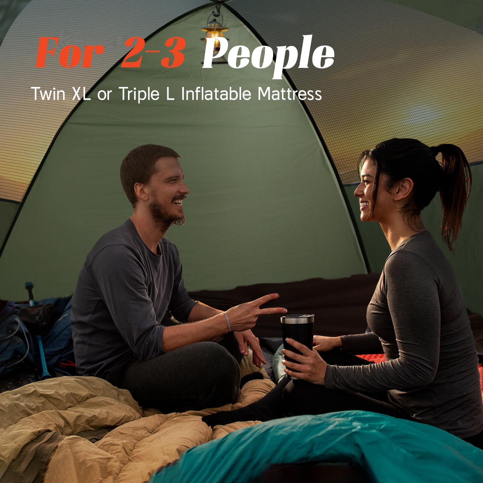 Tents for Camping 2/3/4 Person with Rainfly - Camping Tent Waterproof Windproof, Easy Setup Dome Tent for Hiking & Backpacking
