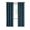 thumbnail image 2 of Thermaplus Navar Faux Suede Textured Blackout Window Treatment Grommet Curtain Panel for Bedroom Livingroom 54" x 108" Navy, 2 of 5